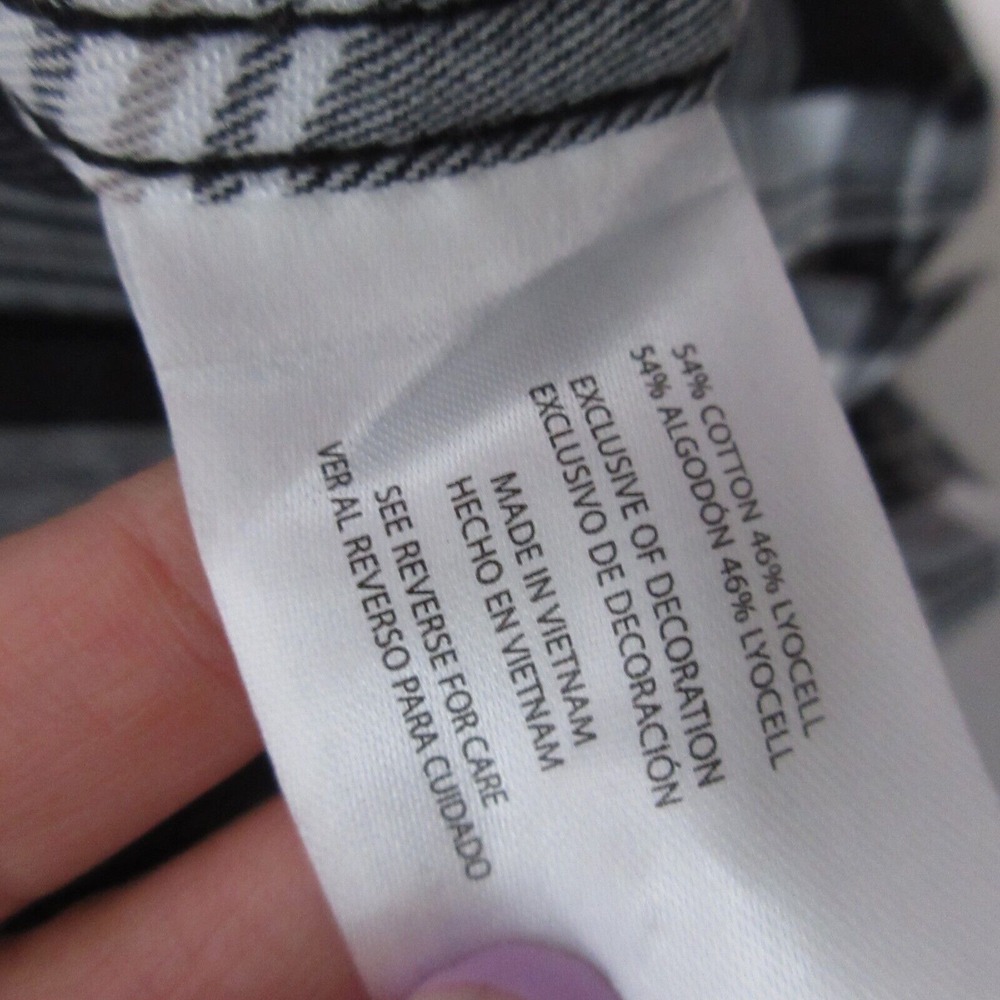 Eddie Bauer Top Tunic Women Medium Black Gray Hillside Plaid Flannel Outdoor NWT - Picture 9 of 12